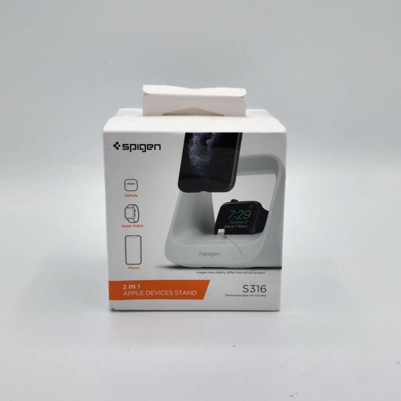 Spigen 2 in 1 Charging Stand Designed for Apple Products S316 - Picture 1 of 5